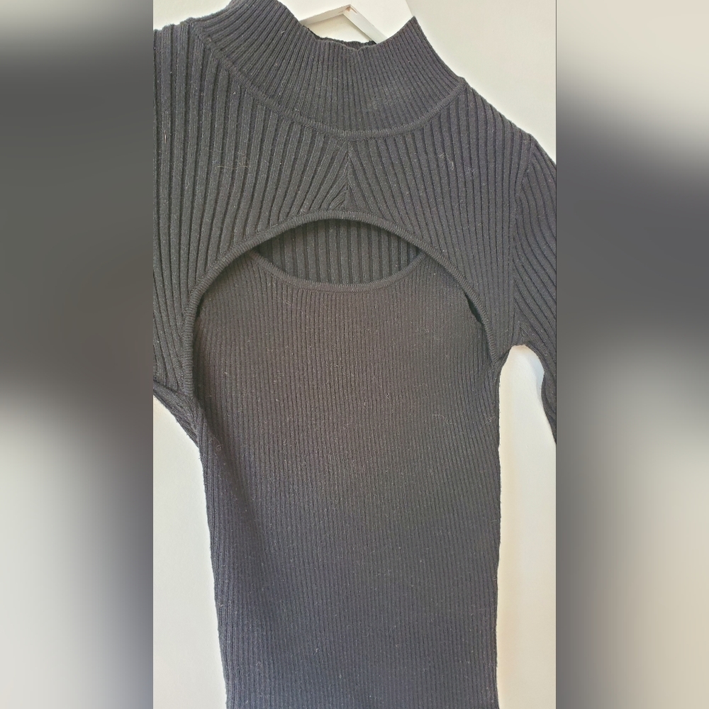 Peekaboo front sweater